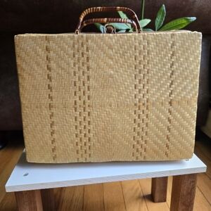 Vintage Bamboo Wicker Woven Purse